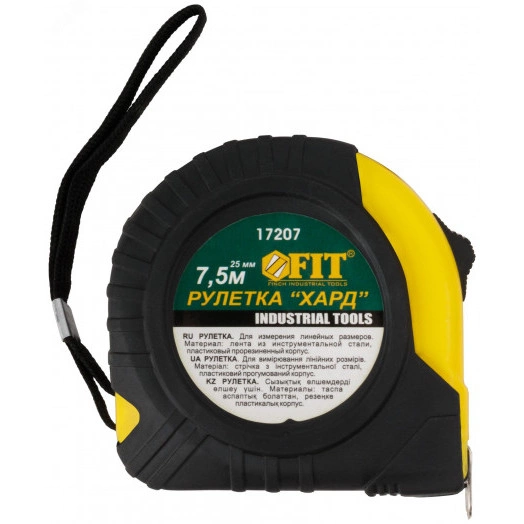 Рулетка прорезиненный корпус ''Хард'' 7.5 м x 25 мм