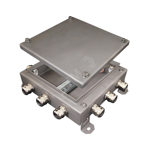 Коробка монтажная электротехническая общего назначения КМ IP66-2020 из нержавеющей стали, количество вводов 12