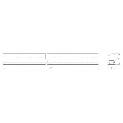 Светильник светодиодный 12W 4000К 1000Лм IP20 линейный 230V