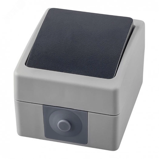 Выключатель одноклавишный, серия Велена, серый/графит,