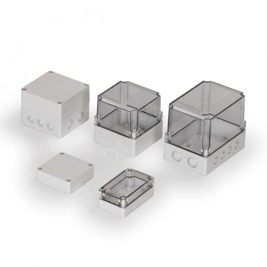 Cubo S 75 x 125 x 75 мм, 25 мм основание, глухая стенка, прозрачная крышка, PC, IP 66/67