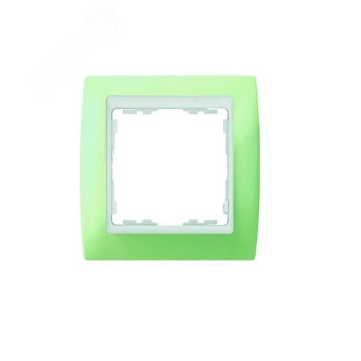 Рамка на 1 пост, S82, пастель зеленая - белый