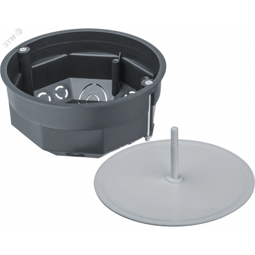 Коробка NSS-DB-HW-103-50-BL распаячная скрытого монтажа с мет. лапками и крышкой черная d103х50