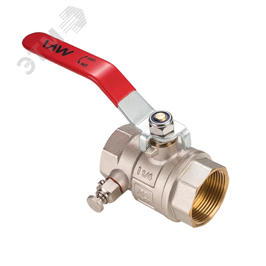 Кран шаровый 1'1/4 ВВ с дренажем и воздухоотводчиком