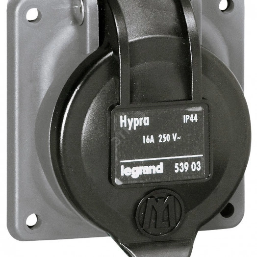 Розетка встраиваемая IP44 2К+З 250v 16А Hypra