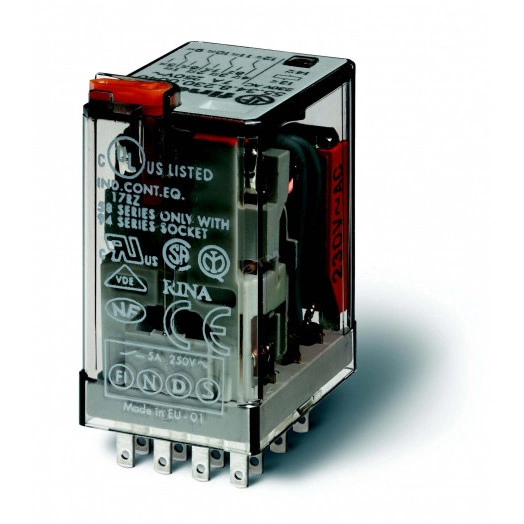 Реле электромеханическое универсальное миниатюрное, монтаж на печатную плату, 4CO 7A, контакты AgNi, катушка 48В DC, влагозащита RTIII, опции: нет