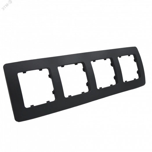 Рамка четырехместная, скрытой установки, цвет черный