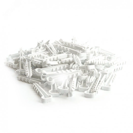 Дюбель-хомут для плоского кабеля (5-10мм), белый (упаковка100шт.), DCL01-05-10