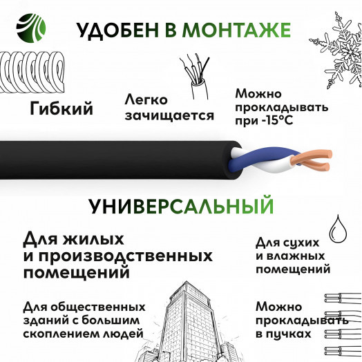 Кабель силовой ВВГнг(А)-LSLTx 2х2.5 ТРТС