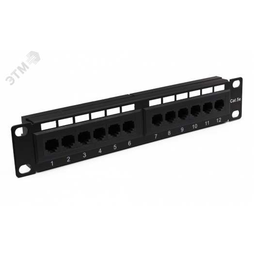 Патч-панель 10'. 12 портов RJ-45. UTP. 5e