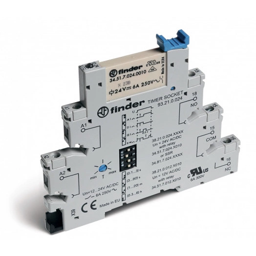 Модуль интерфейсный (сборка 34.81.7.024.8240 + 93.21.0.024), твердотельное реле с таймером (мультифункциональные: AI,DI,GI,SW), выход 2A (240В АС), питание 24В АС/DC, категория защиты IP20, винтовые клеммы