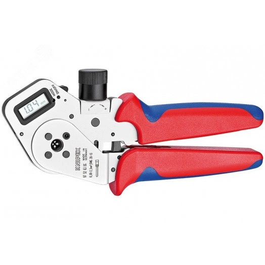 Пресс-клещи для тетрагональной опрессовки точеные контакты цифровая индикация размеров опрессовки 008-25мм (AWG 28-13) контакт макс5мм L=180мм