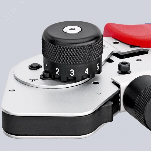 Пресс-клещи для тетрагональной опрессовки точеные контакты цифровая индикация размеров опрессовки 008-25мм (AWG 28-13) контакт макс5мм L=180мм