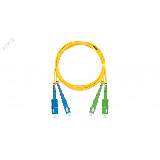 Шнур оптический переходной SM 9/125 OS2 SC/UPC-SC/APC двойной LSZH 2мм