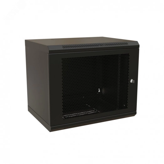Шкаф настенный 19-дюймовый 19'' 12U 650x600х600мм металлическая передняя дверь с замком черный RAL 9004 WRline''