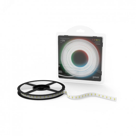 Лента светодиодная LED 5050/30-SMD 7,2 Вт/м 330 Лм/м RGB IP20 12 В DC 10 мм (блистер 5 м) Black Gauss