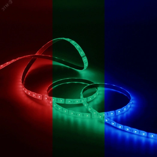 Лента светодиодная LED 5050/30-SMD 7,2 Вт/м 330 Лм/м RGB IP20 12 В DC 10 мм (блистер 5 м) Black Gauss