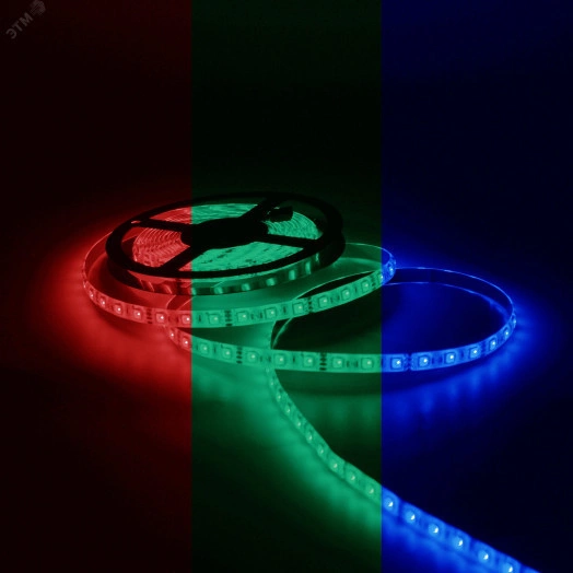 Лента светодиодная LED 5050/30-SMD 7,2 Вт/м 330 Лм/м RGB IP20 12 В DC 10 мм (блистер 5 м) Black Gauss