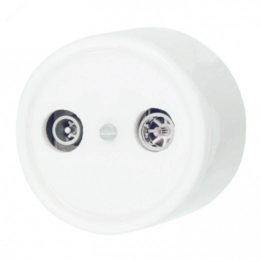 Розетка Лизетта R/TV-SAT проходная, керамика, цвет белый