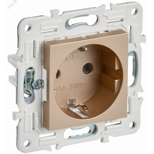 SKANDY Розетка с заземлением без защитных шторок 16А SK-R05Sa песочный IEK
