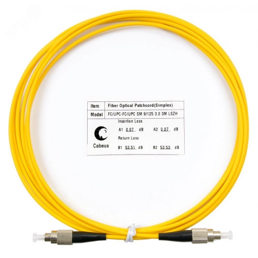 Шнур оптический simplex 3м FC-FC 9/125 sm LSZH