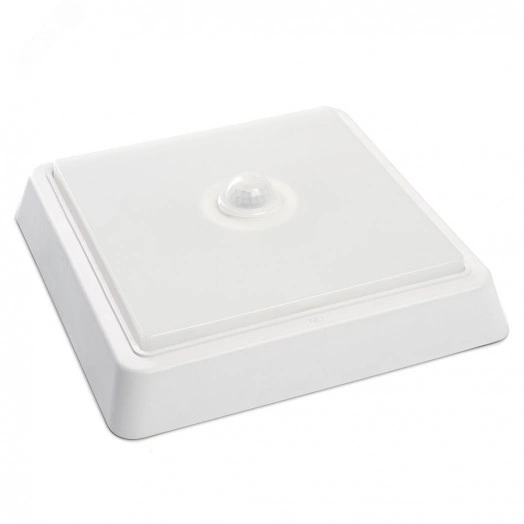 Светильник светодиодный ДБО-15w с датчиком 4000К 1200Лм квадратный белый