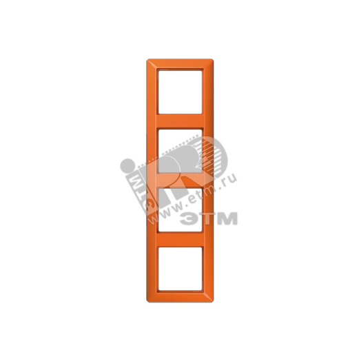 Рамка 4-я для горизонтальной/вертикальной установки  Серия- AS550  Материал- термопласт  Цвет- оранжевый