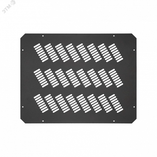 Заглушка проема вентиляторного блока перфорированная 490х 380х1мм черная