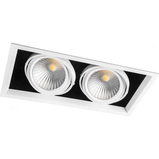 Светильник светодиодный ДВО-2х30w 4000K 5400Лм поворотный прямоугольный белый