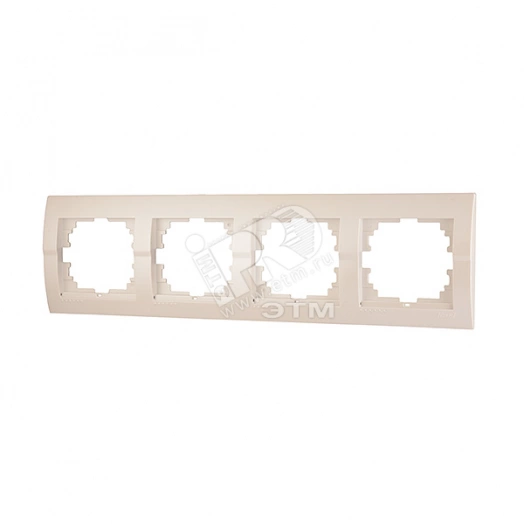 DERIY Рамка 4-ая горизонтальная жемчужно-белая металлик