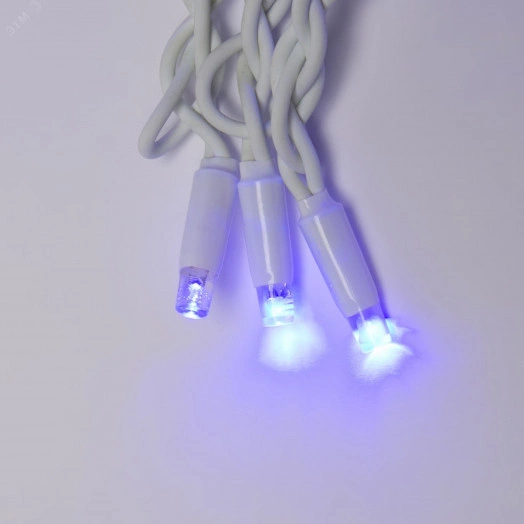 Бахрома светодиодная со статическим свечением 3м Соединяемая 200 светодиодов Синий свет Провод белый ULD-B3010-200/SWK BLUE IP67