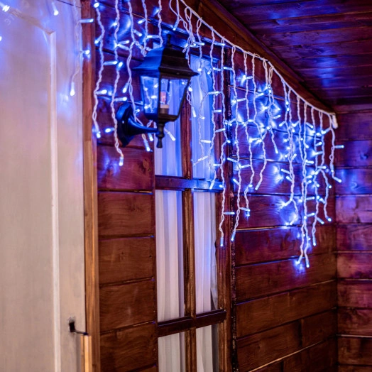 Бахрома светодиодная со статическим свечением 3м Соединяемая 200 светодиодов Синий свет Провод белый ULD-B3010-200/SWK BLUE IP67