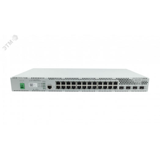 Коммутатор управляемый L2 24 порта 10/100/1000 Мб/с, 4хSFP, SFP+, 48В DC