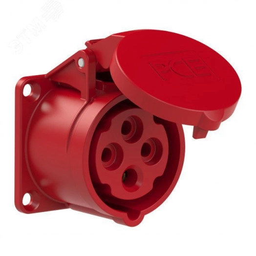 Розетка встраиваемая 16А/400V/3P+E/IP44, фланец 60x60,