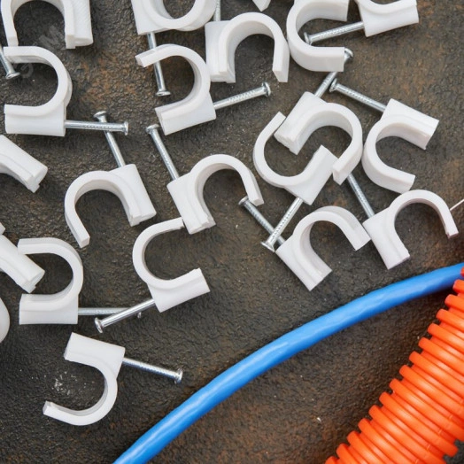 Крепеж кабеля круглый 14 мм, белый (50 шт/уп)