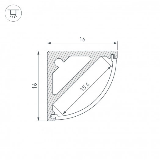 Профиль SL-KANT-H15-3000 ANOD (, Алюминий)