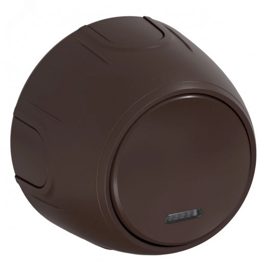 Выключатель одинарный  Rotondo с подсветкой, цвет коричневый
