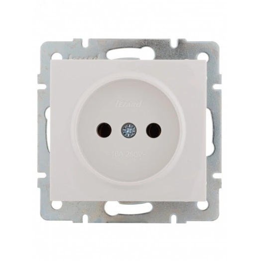 Розетка RAIN без заземления керамика белая механизм