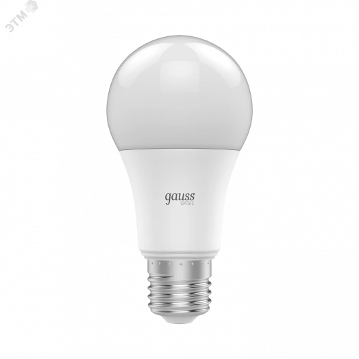 Лампа светодиодная LED 13.5 Вт 1300 лм 4100К AC180-240В E27 А60 (груша) нейтральный  Basic Gauss