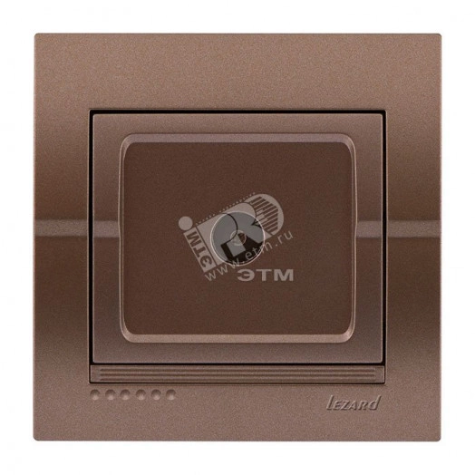 DERIY Розетка ТВ проходная светло-коричневая металлик
