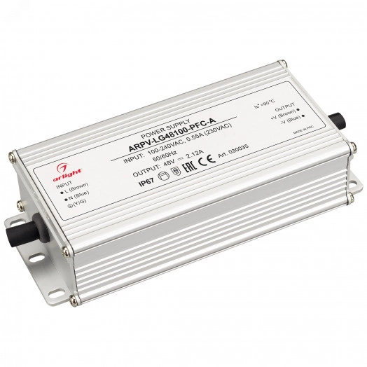 Блок питания ARPV-LG48100-PFC-A (48V, 2.12A, 100W) (, IP67 Металл, 5 лет)