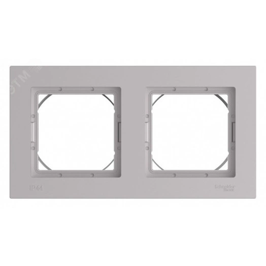 ATLASDESIGN AQUA рамка двухпостовая IP44, АЛЮМИНИЙ