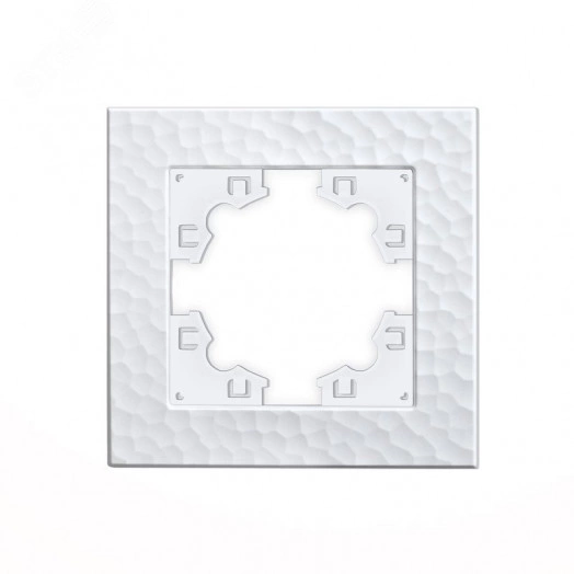 Рамка фактурная 1 пост UNIVersal серия Афина белая (еврослот)