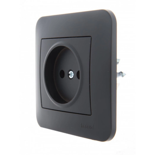 KARINA Розетка б/з керамика чёрный бархат (10шт/120шт)