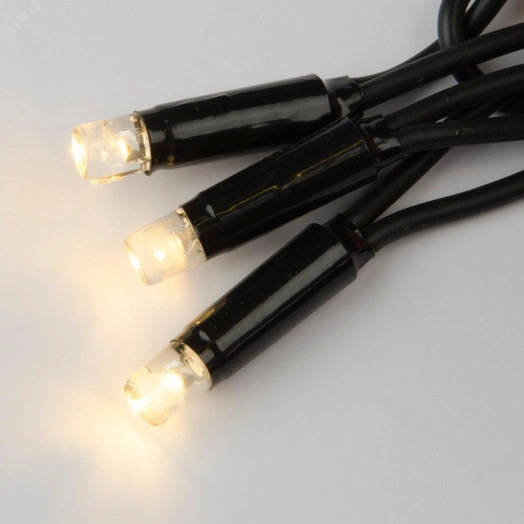 Занавес светодиодный с эффектом мерцания 3х2м ULD-C2030-240/TBK WARM WHITE IP67 Соединяемый 240 светодиодов Теплый белый свет Провод черный TM