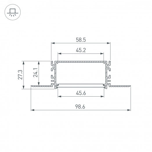 Профиль FANTOM-BENT-W49-SIDE-2000 ANOD (Arlight, Алюминий)