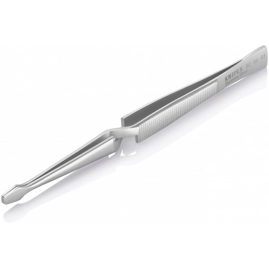 Пинцет крестовидный трапециевидные зазубренные губки L-160 мм пружинная сталь хромированный