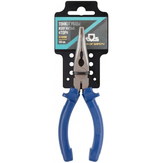 Тонкогубцы изогнутые ''Тор'', инстр. сталь, пластиковые ручки 160 мм