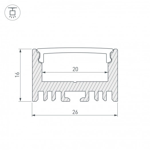 Профиль ARH-LINE-1726-2000 ANOD (ARL, Алюминий)
