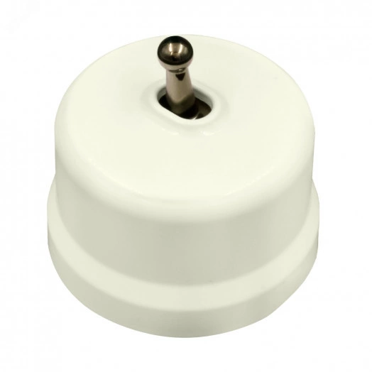 Выключатель Лизетта 1-кл., пластик, цвет Слоновая кость, Бронза (тумблерный)